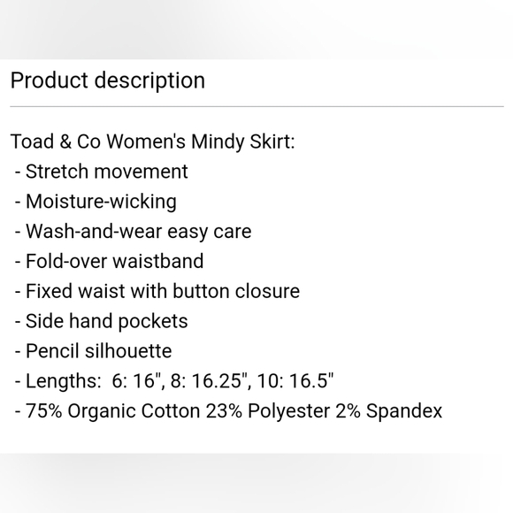 BNWOT Toad & Co Mindy Skirt - cream - size 10 - Picture 3 of 8